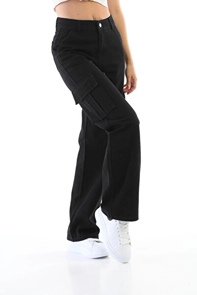Pantulux Kız Çocuk Kargo Cepli Wide Leg Okul Pantolonu