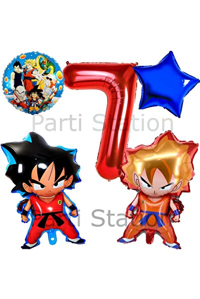 Parti Station مجموعة بالونات Dragon Ball Anime Age 1 - بالون عيد ميلاد سون جو...