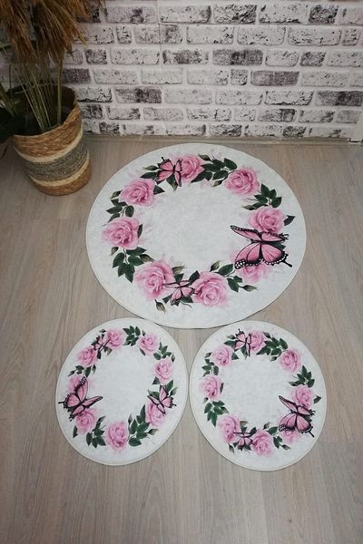 Evperest Bathroom Mat Set Pink Model