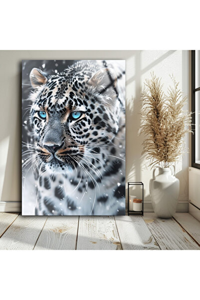 BV DEKOR Γυάλινος πίνακας ζωγραφικής με μπλε μάτια τίγρης, Διακόσμηση τοίχου ...