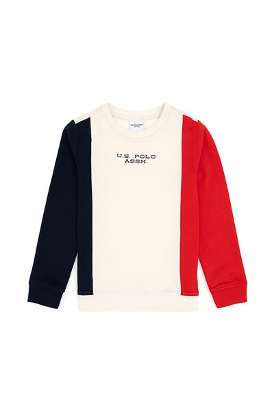 U.S. Polo Assn. Boy's Cream Crew Neck Sweatshirt 50293646 -Vr071