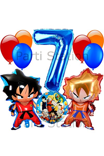 Parti Station Anime Dragon Ball 7 Yaş Balon Set Vegeta  ve Son Goku Balon  Dr...