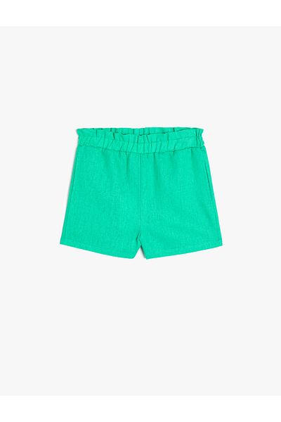 Koton Linen Shorts - Pocket Detailed and Elastic Waist