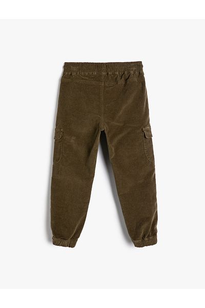 Koton Cotton Velvet Jogger Pants - Pocket Detailed and Waist Tied