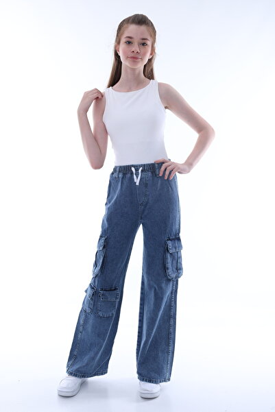 Dalikda Детски карго дънки с еластична талия, 100% памук