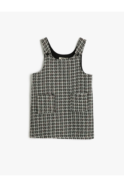 Koton Гащеризон от туид с презрамки и джобове и детайли с копчета