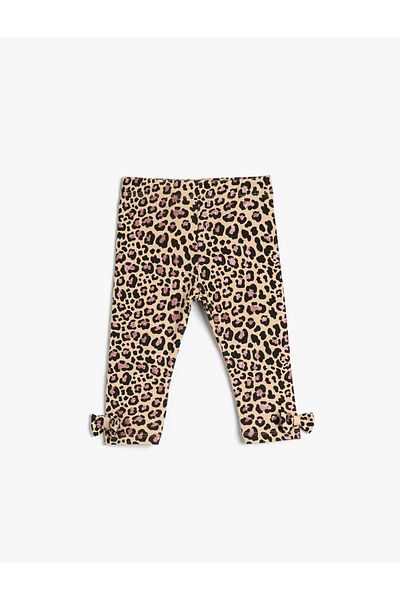 Koton Bavlněné legíny s leopardím vzorem a detailem mašle
