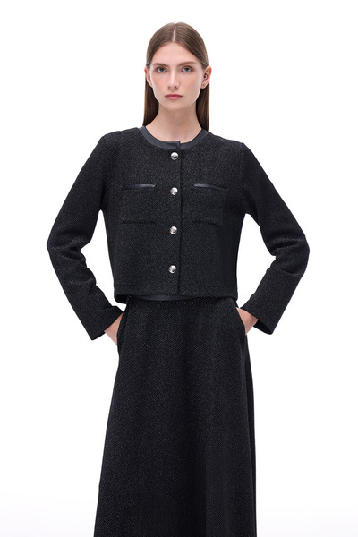 Perspective Winter Regular Fit Fitted Sleeve Crew Neck Black Color Women's Jacket