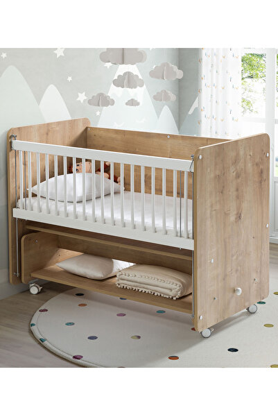 Babywhen Sallanan Ve Tekerlekli Başucu Beşiği 60x120 Cm-ahşap