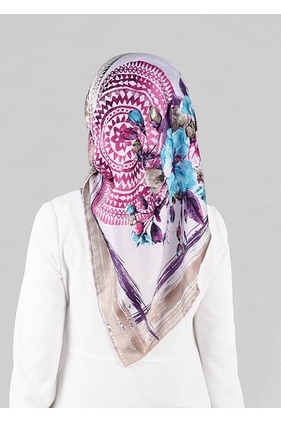 TRENDTESETTÜR ΓΥΝΑΙΚΕΙΑ ΚΡΕΜΑ (CREAM-PURPLE) T 12844 ΦΟΥΝΤΟΥΡΑ ΜΕ ΣΧΕΔΙΟ