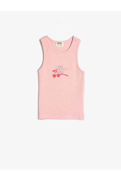 Koton Cotton Crew Neck Tank Top - Cherry Printed