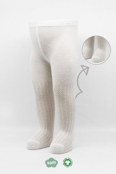 Bistyle Organic Baby Girl Child Soft Chain Embossed Pattern Combed Cotton Pantyhose