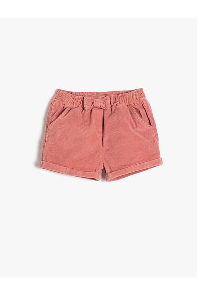 Koton Velvet Shorts Corduroy Cotton with Pockets