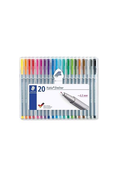 Staedtler Triplus Triangle Fineliner - Mixed Pack of 20 334 Sb20