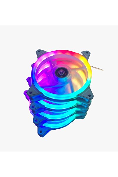 GAMEFORCE Beyaz 7R Pro Seri 4’Lüset Rainbow Işıklı Sessiz 120mm Kasa Fanı