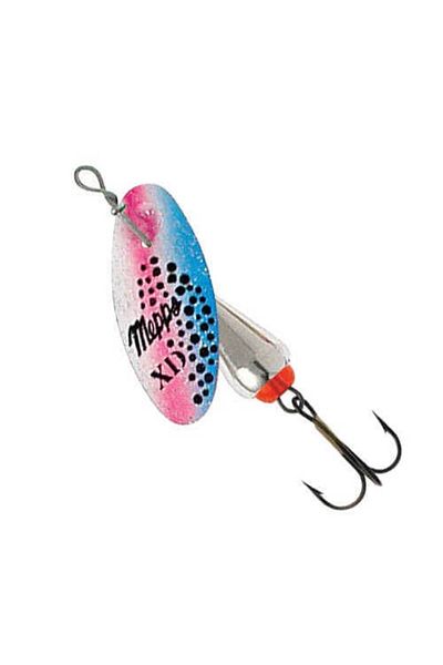 Albastar Mepps Xd Tri Fluo Fishing Line - Blue Pink Spotted Spoon No:0