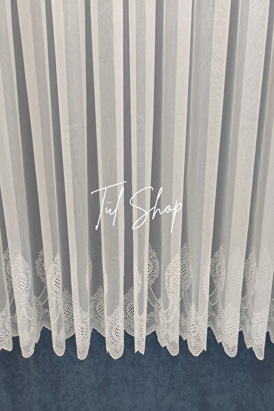 evihtiyaclarim by IOC Anti-Wrinkle Suitable for Any Room 304 Skirt Titi Model 1/2 Sparse Pleated Tulle Curtain