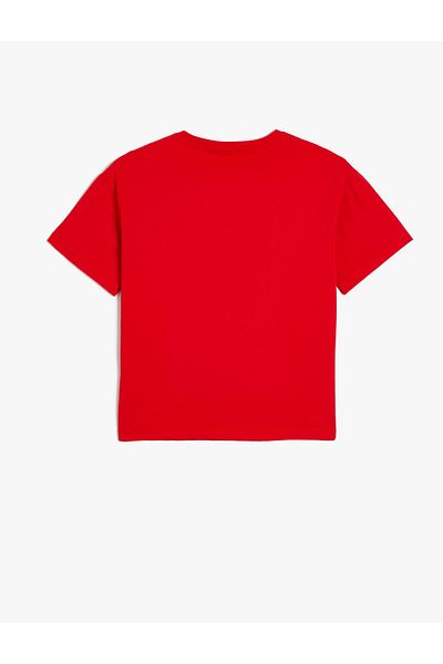 Koton Ataturk Signed Cotton Short Sleeve T-Shirt - Sequin Detail