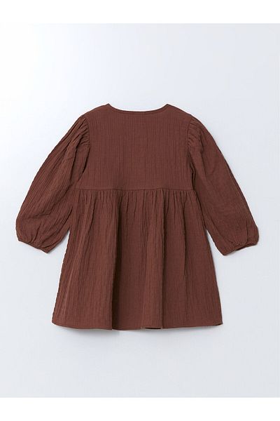 LC Waikiki Lcw Crew Neck Muslin Baby Girl Dress