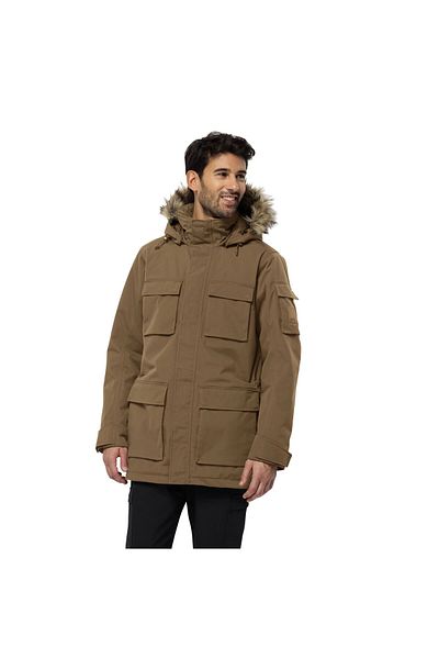 Jack Wolfskin Glacier Canyon Parka Erkek Outdoor Montu 1107674-5601 Kahverengi