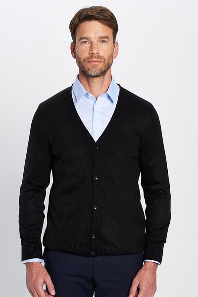 Tudors Pánský kardigan Slim Fit Slim Fit se zapínáním na knoflíky bez žmolkování Měkká textura