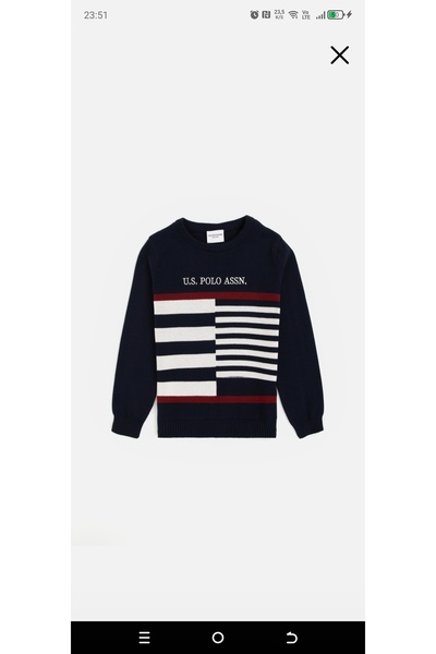 U.S. Polo Assn. U.S. Polo Assn. Пуловер с обло деколте от 100% памук за момче...