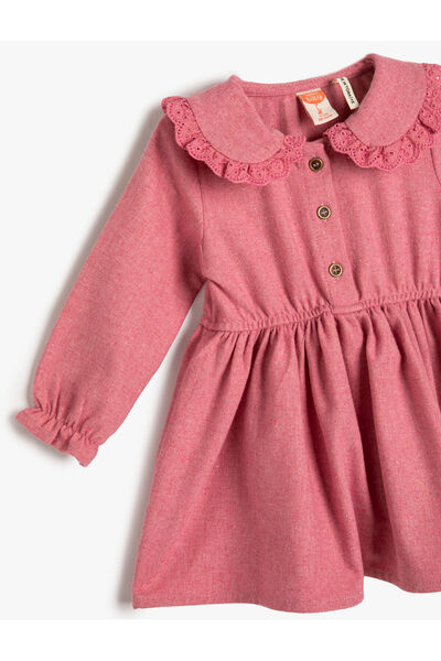 Koton Φόρεμα για μωρό με βολάν και λεπτομερείς μανσέτες από καουτσούκ