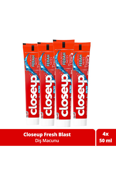 Closeup Diş Macunu Fresh Blast Ağız Bakım Suyu Etkili 50 ml X4 Adet