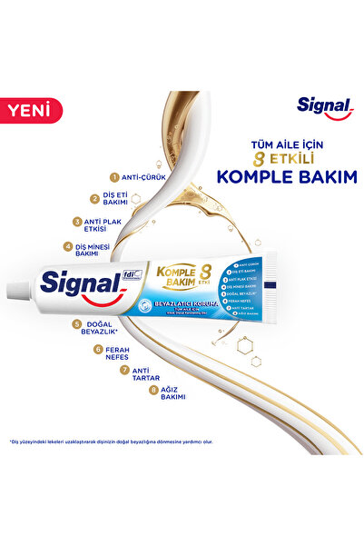 Signal Komple Bakım 8 Etki Diş Macunu Beyazlatıcı Koruma Çürük Karşıtı Ferah Nefes Için 75 Mlx4