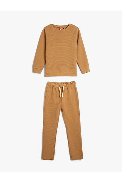 Koton Trainingsanzug-Set, 2-teilig, Basic-Sweatshirt und Jogginghose aus Baumwolle