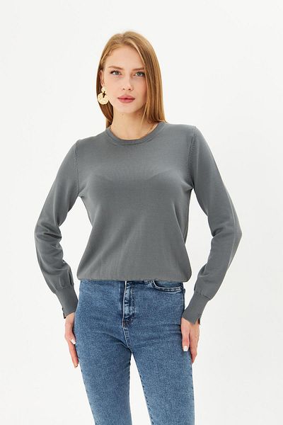 Irmak Kerekli Pulover de damă afumat cu decolteu rotund Pulover de damă Old Money K2706