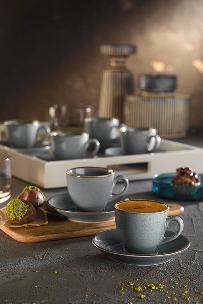 Kütahya Porselen Lima Blue 4-Piece Coffee Set for 2 People