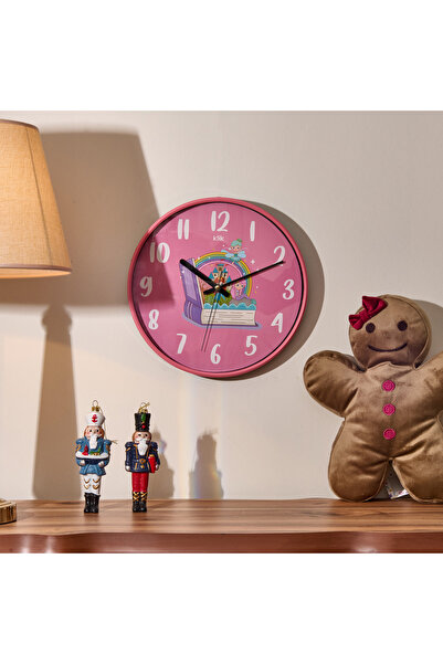 Klik Slim Masal Çocuk Odası Duvar Saati - Pembe - 30 cm