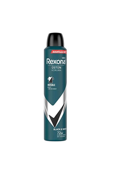 Rexona Men Erkek Sprey Deodorant Invisible Black & White 72 Saat Kesintisiz Koruma 200 ml