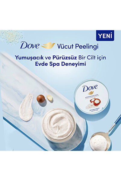 Dove Vücut Peelingi Macademia Fındığı Ve Pirinç Sütü 225 ml X1