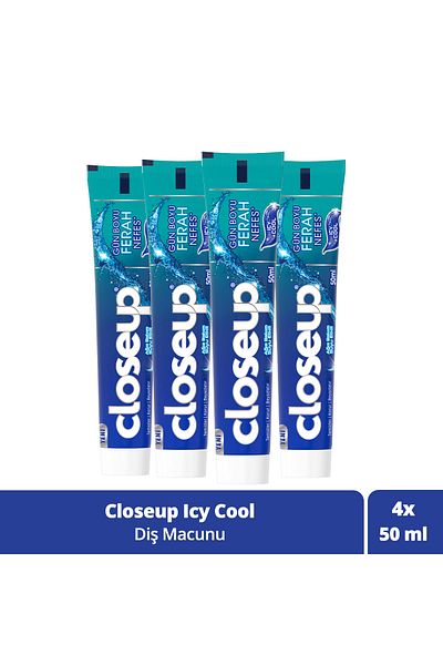Closeup معجون أسنان آيسي كول - تأثير مائي للعناية بالفم، 50 مل × 4 قطع