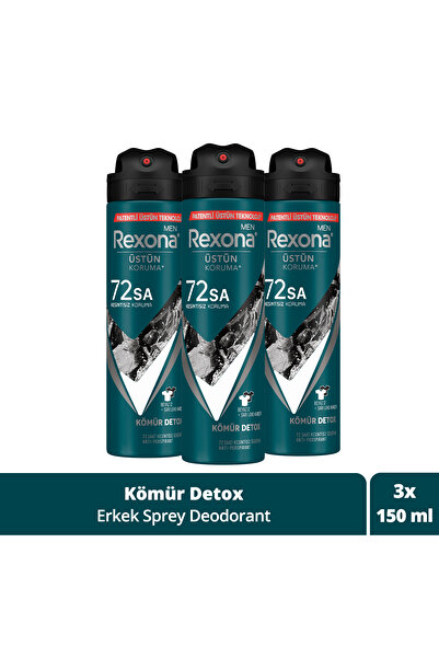 Rexona Men Erkek Sprey Deodorant Xtra Cool 72 Saat Kesintisiz Üstün Koruma 150 ml X3