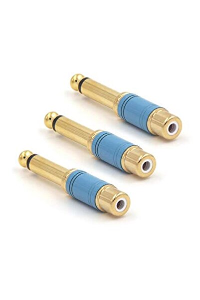 Mykablo 6.3 mm Mono Erkek to RCA Dişi Kaliteli Aparat - Mavi