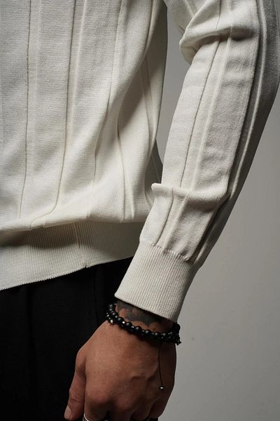 Butik Πλεκτό πουλόβερ TREND BIZ Polo Neck Jacquard Oversize Fit