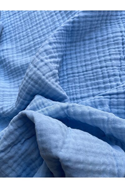 runbaby 75X75Cm Oeko-Tex Certified 4 Layer Muslin Blanket and Baby Blanket - Light Blue