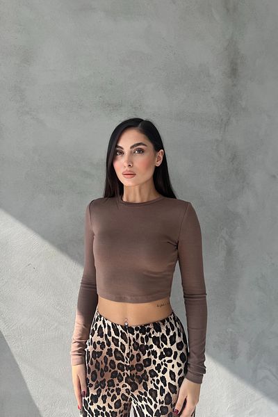 Seda Yalçın Atelier Καφέ Padma μακρυμάνικο Crop