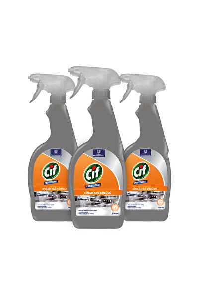 Cif Yağ Çözücü Pro Yağ Çözücü Sprey 750 ml 3 Adet