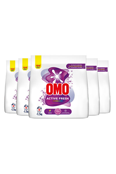 Omo Active Fresh Renkliler Toz Deterjanı 1.5 Kg X5