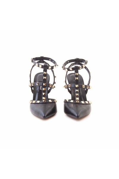 KEMAL TANCA Women's Patent Leather Black Heeled Shoes