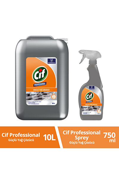 Cif Professional Sprey Güçlü Yağ Çözücü 750 ml Professional Güçlü Yağ Çözücü 10 L
