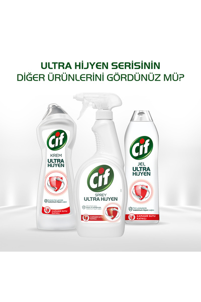 Cif Jel Ultra Hijyen Tüm Yüzeyler Için Çamaşır Suyu Katkılı 750 Mlx3