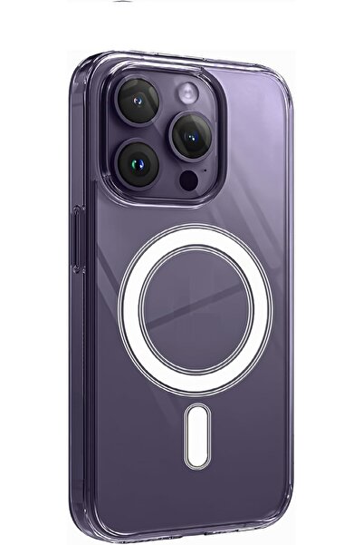 Evax (MIKA MAGSAFE) حافظة Magsafe رفيعة متوافقة مع iPhone 14 Pro شفافة وصلبة من ميكا غير قابلة للتسخين