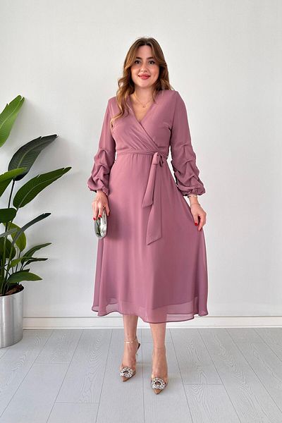 MaziButik Pulbere pentru rochie din șifon de lungime midi