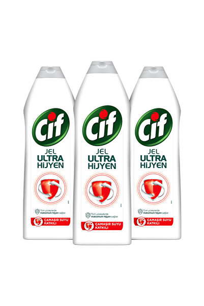 Cif Jel Ultra Hijyen Tüm Yüzeyler Için Çamaşır Suyu Katkılı 750 Mlx3
