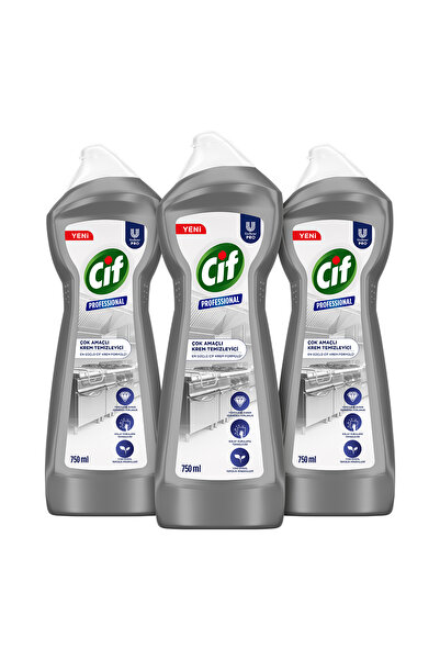 Cif Profesyonel Çok Amaçlı Krem Temizleyici 750 ml X3
